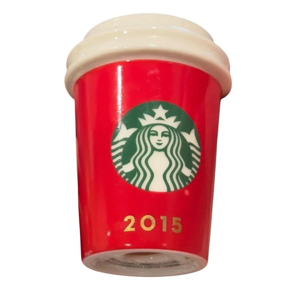 Starbucks 2015 Holiday Christmas Tree‎ Red Ceramic Ornament